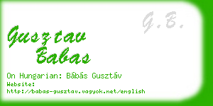 gusztav babas business card
